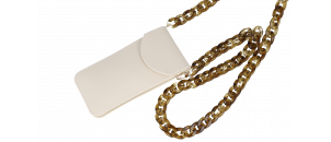 Accessoires Etui bandoulière beige avec chaine écaille