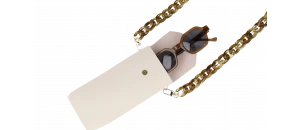Accessoires Etui bandoulière beige avec chaine écaille