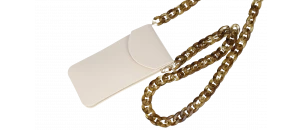 Accessoires Etui bandoulière beige avec chaine écaille